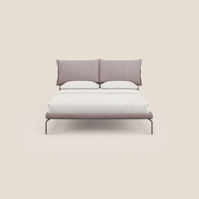 Bice letto imbottito con cuscini e piedi alti in metallo in tessuto impermeabile T02