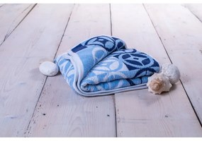 Asciugamano blu in cotone 70x140 cm Compass - JAHU collections