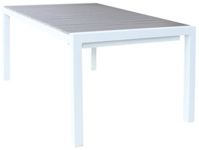 LOIS - set tavolo in alluminio cm 162/242 x 100 x 74 h con 8 poltrone Lotus