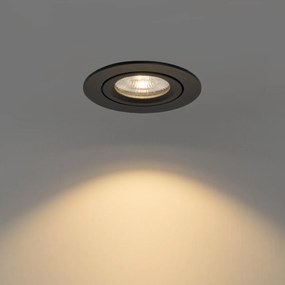 Faretto da incasso nero orientabile 8,2 cm con LED Dim to Warm IP54 Ultra Slim - Pupil