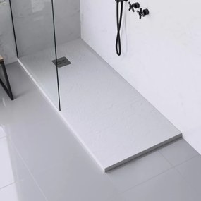 Piatto doccia SENSEA in composito minerale di resina gelificata Remix bianco L 90 x L 160 x H 3.9 cm opaco effetto pietra