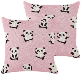 Set di 2 cuscini cotone rosa 45 x 45 cm TALOKAN Beliani
