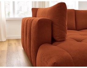 Divano angolare color mattone allungabile e con contenitore (penisola a sinistra/a L) Fuji – Bobochic Paris