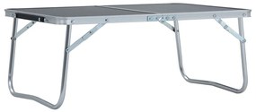 Tavolo Pieghevole da Campeggio Grigio in Alluminio 60x40cm
