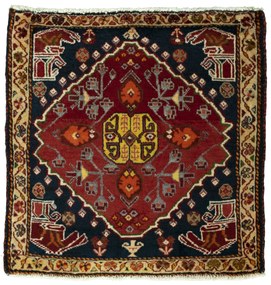 Shiraz Tappeto 60x60 Rosso (Iran) Annodato A Mano