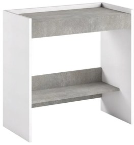 Scrivania salvaspazio  L 80 x H 78 x P 40 cm bianco e grigio