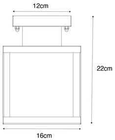 Lampada da soffitto da esterno industriale nera con oro - Rotterdam