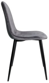 Sedia Teok Black Velluto - Grigio scuro