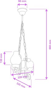 Brilagi - Lampadario a sospensione con catena RUSTIC 2xE14/40W/230V faggio/noce