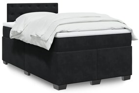 Giroletto A Molle Con Materasso Nero 120x190 Cm İn Velluto /