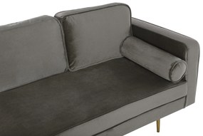 Chaise longue velluto tortora destra MIRAMAS Beliani