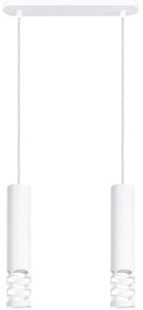 Sollux SL.1692 - Lampadario a sospensione con filo LIRO 2xGU10/10W/230V bianco