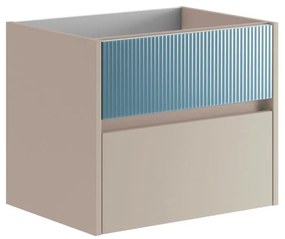 Mobile da bagno sospeso sotto lavabo L 59.5 x H 50 x P 45.5 cm beige laccato opaco, 2 cassetti Niwa