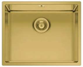 Lavello sottotop 1 vasca in inox oro PYRAMIS Astris L 40 x L 50 cm