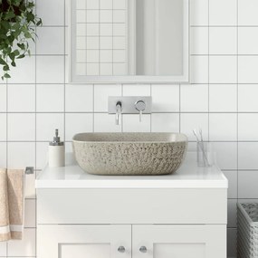 Lavabo Da Appoggio Grigio Rettangolare 48x37,5x13,5 Cm Ceramica /