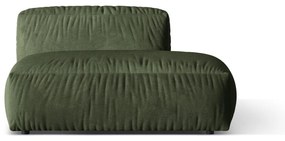 Parte divano componibile verde (con penisola a destra) con rivestimento in velluto Martina – Micadoni