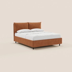 ZAYRON letto imbottito con vano contenitore e morbidi cuscini regolabili - design moderno in tessuto certificato Oeko-Tex®