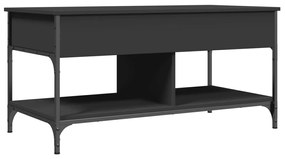 Tavolino da Salotto Nero 100x50x50cm Legno Multistrato Metallo