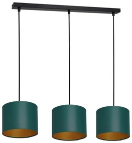 Lampadario a sospensione con filo ARDEN 3xE27/60W/230V verde/oro