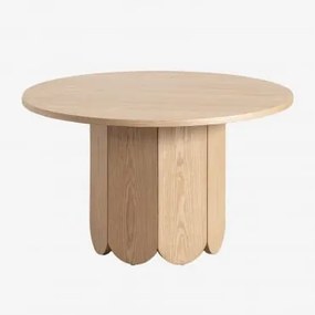 Tavolino rotondo in legno (Ø80 cm) Vinesey Legno Naturale - Sklum