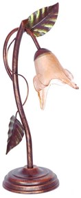 Lampada da tavolo marrone scuro con paralume in vetro, altezza 49 cm Ania - LAMKUR