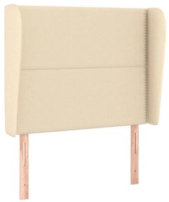 Testiera ad orecchio crema 93x23x118/128 cm in tessuto
