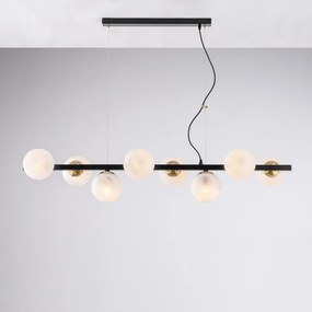 Lampadario Contemporaneo Adrian Metallo Nero Bronzo 8 Luci E14