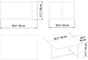 Tavolino MERIDETHS 45x92 cm oro/bianco