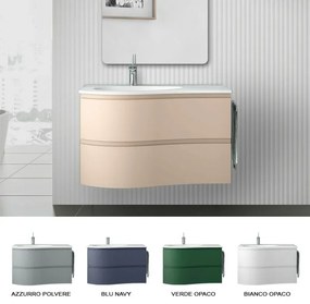 Mobile bagno sospeso 90 cm Melody cappuccino con vasca a sinistra