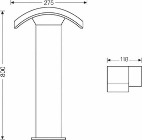 Brilagi - Lampada LED da esterno ARCELO LED/9W/230V 80 cm IP54