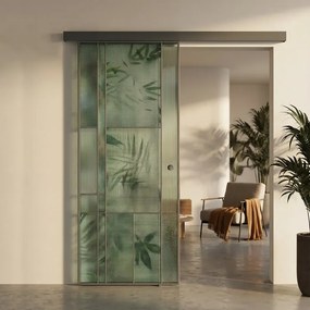 Porta scorrevole sinistra Heaven in vetro multicolore, L 88 x H 215 cm, con binario Meli