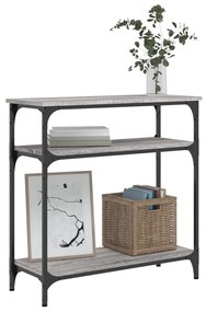 Tavolino consolle grigio sonoma 75x29x75cm in legno multistrato