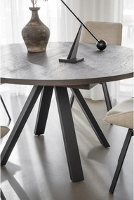 Tavolo da pranzo rotondo in rovere marrone scuro ø 135 cm Maddock - Rowico