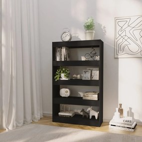 Libreria/divisorio nero 80x30x135 cm in truciolato