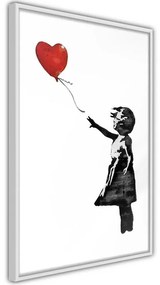 Poster  Banksy bimba con Palloncino Cuore  Cornice Quadri Cornice d'oro, Larghezza x Altezza Home decor 40x60