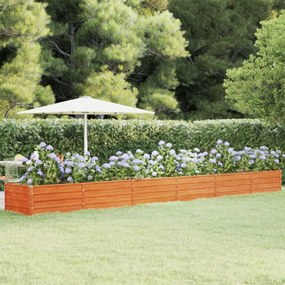 Letto Rialzato da Giardino Ruggine 600x80x45 cm Acciaio Corten