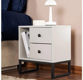 Comodino GLIMMER 50x45,2 cm grigio/nero