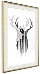 Poster  Guardian of the Forest  Cornice Quadri Cornice d'oro con passe-partout, Larghezza x Altezza Home decor 20x30