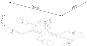 Sollux SL.1666 - Lampadario a plafone TIMBO 6xE27/15W/230V bianco/beige/faggio