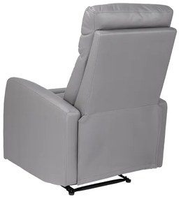 Poltrona relax reclinabile manuale in ecopelle GRIGIO