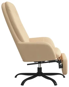 Poltrona relax con poggiapiedi bianco crema in velluto