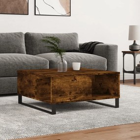 Tavolino Da Salotto Rovere Fumo 80x80x36,5 Cm Legno Multistrato /