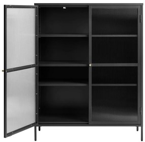 Vetrina in metallo nero 111x140 cm Bronco - Unique Furniture