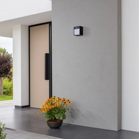 Brilagi-LED Lampada da parete esterna con sensore TERNI LED/12W/230V nera IP44