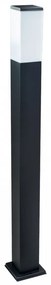 Paletto da Giardino 100cm Quadrato acciaio INOX Nero, IP54 IK06 base E27 Base E27