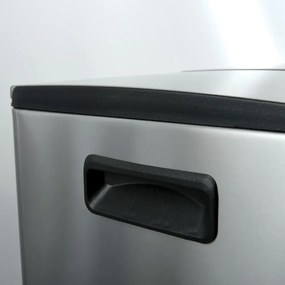 Cestino per la spazzatura color argento opaco in acciaio per raccolta differenziata/con pedale 2x20 l Aliya – Spirella