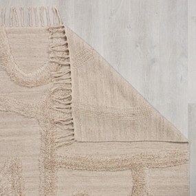 Tappeto beige in lana tessuto a mano 240x340 cm Loma – Flair Rugs