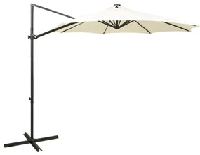 Ombrellone A Sbalzo Con Palo E Luci A Led Sabbia 300 Cm /