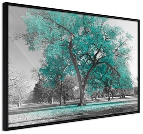 Poster  Teal Tree  Cornice Quadri Cornice nera, Larghezza x Altezza Home decor 90x60