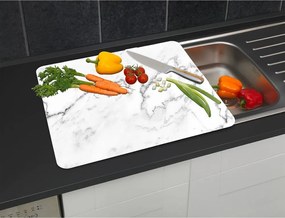 Copertura da parete per fornello in vetro temperato 50x56 cm Marble - Wenko